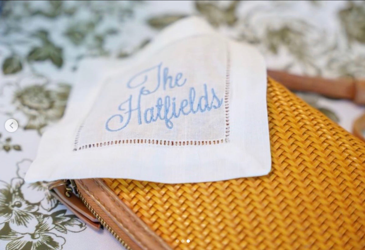 OKC
Weddings
Custom cocktail napkins
Embroidery
Oklahoma
Oklahoma City
Norman