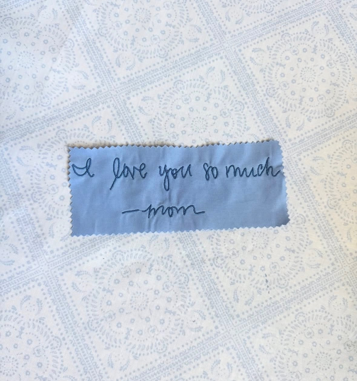 Custom Embroidered Handwriting