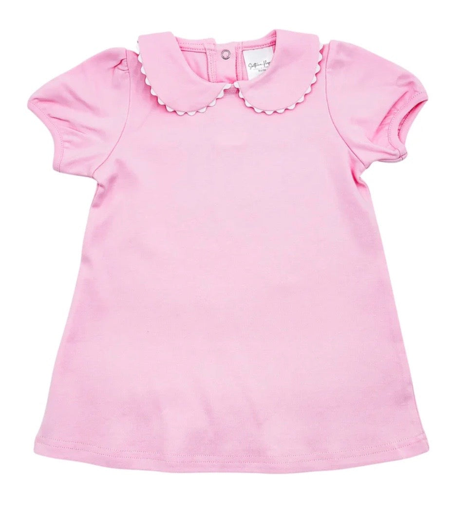 Short Sleeve Scalloped Dress