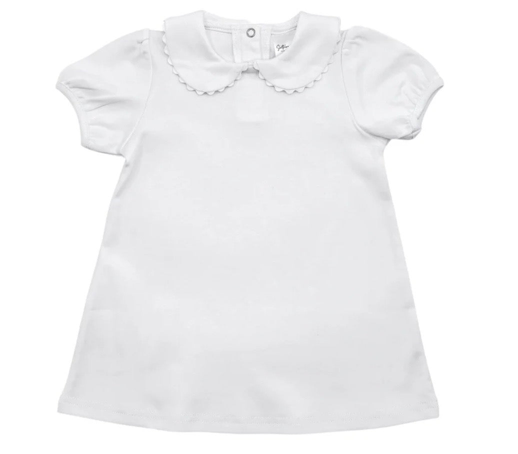 Short Sleeve Scalloped Dress