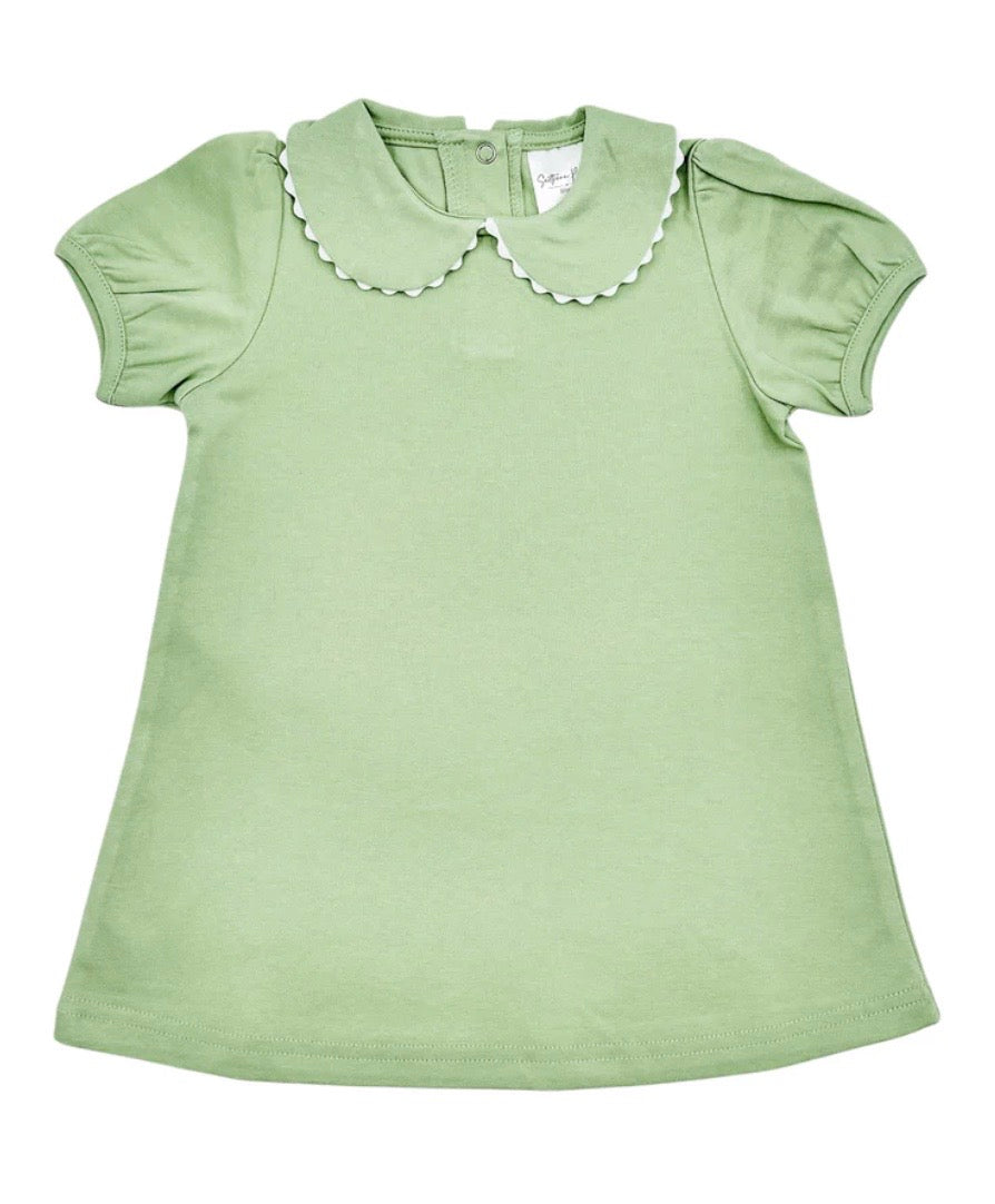 Short Sleeve Scalloped Dress