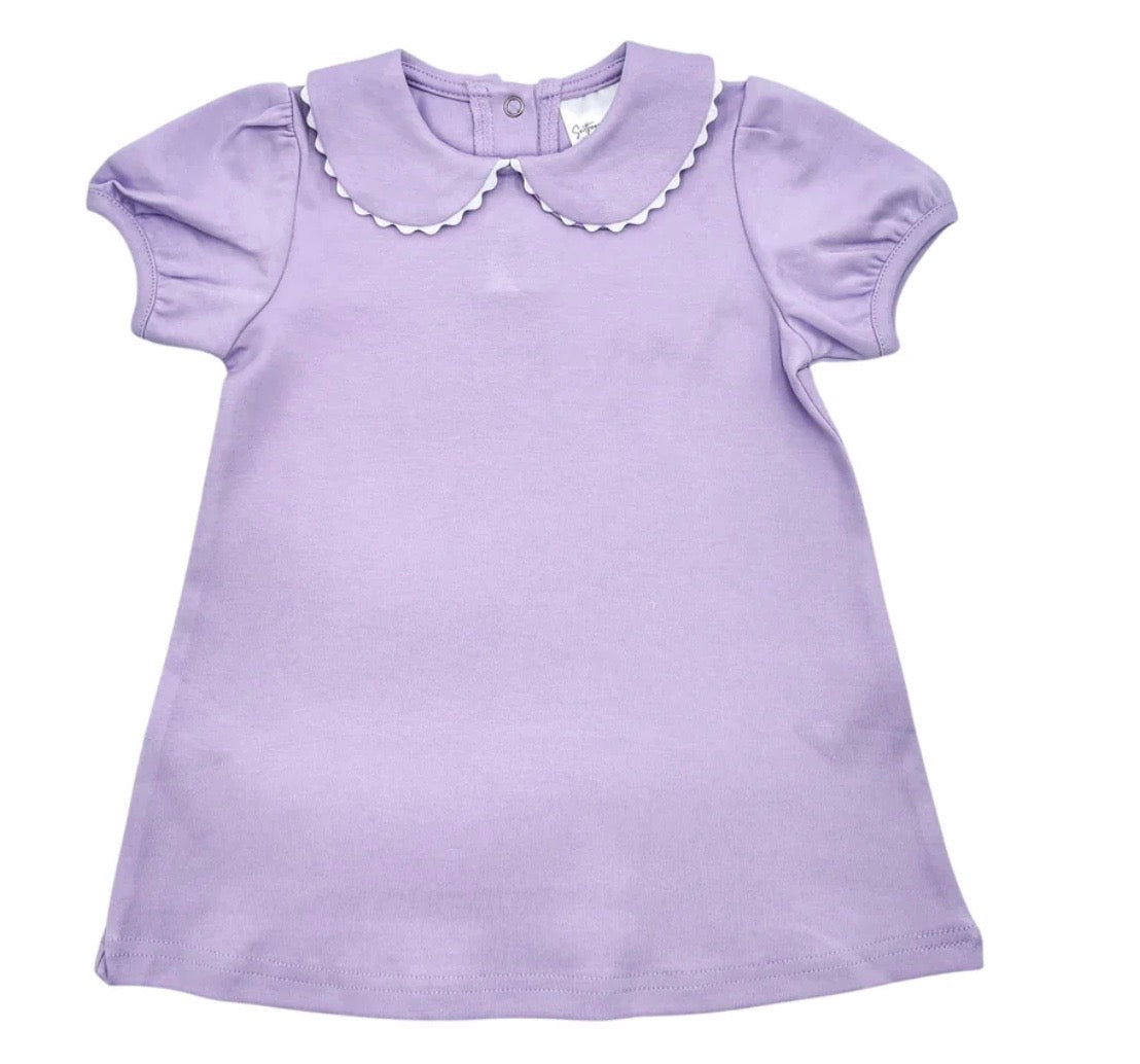 Short Sleeve Scalloped Dress