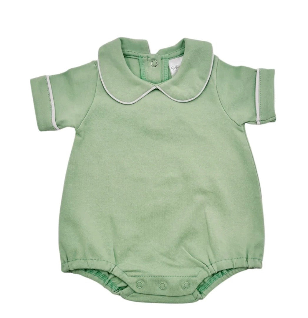 Short Sleeve Piping Collared Bubble