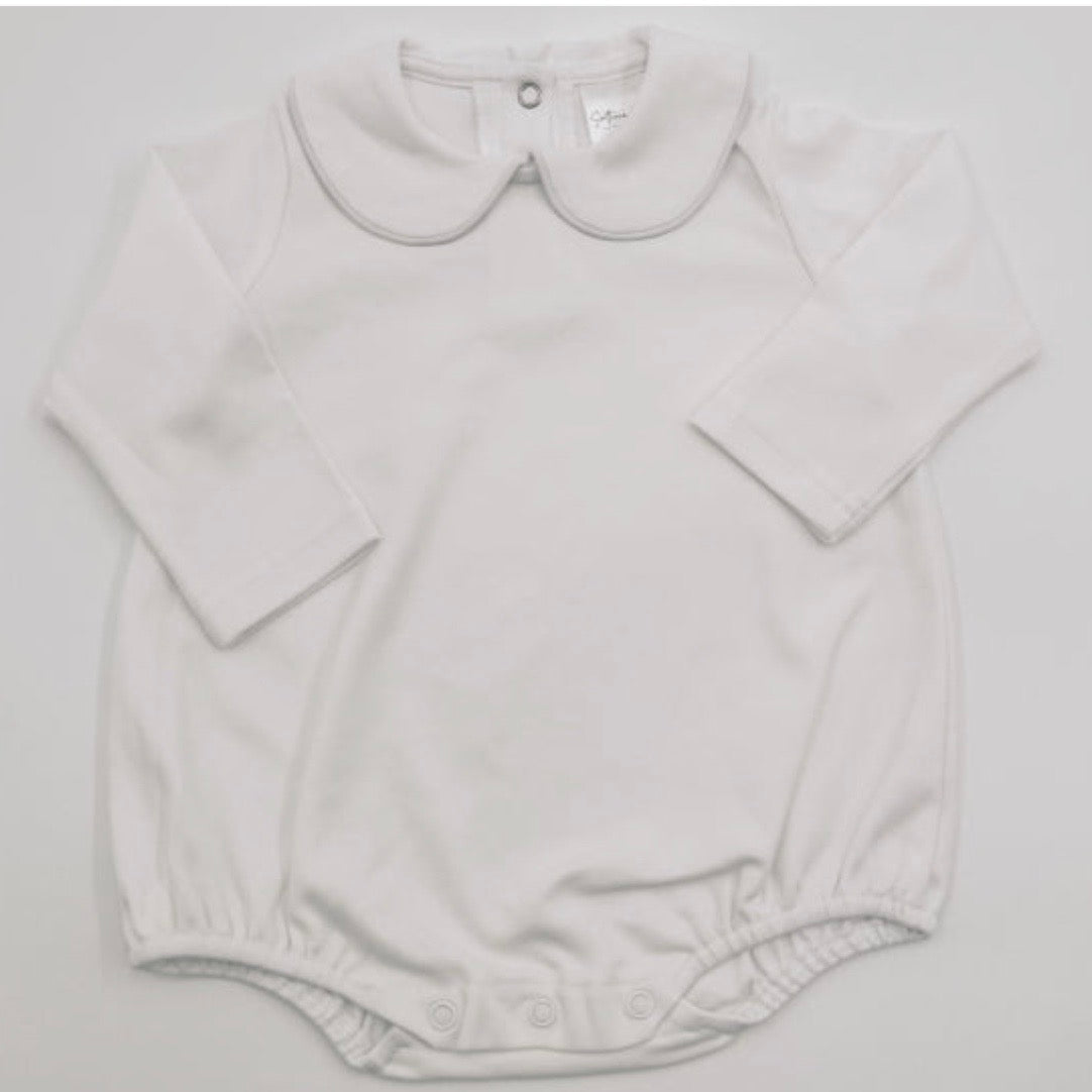Piping Collared Long Sleeve Bubble