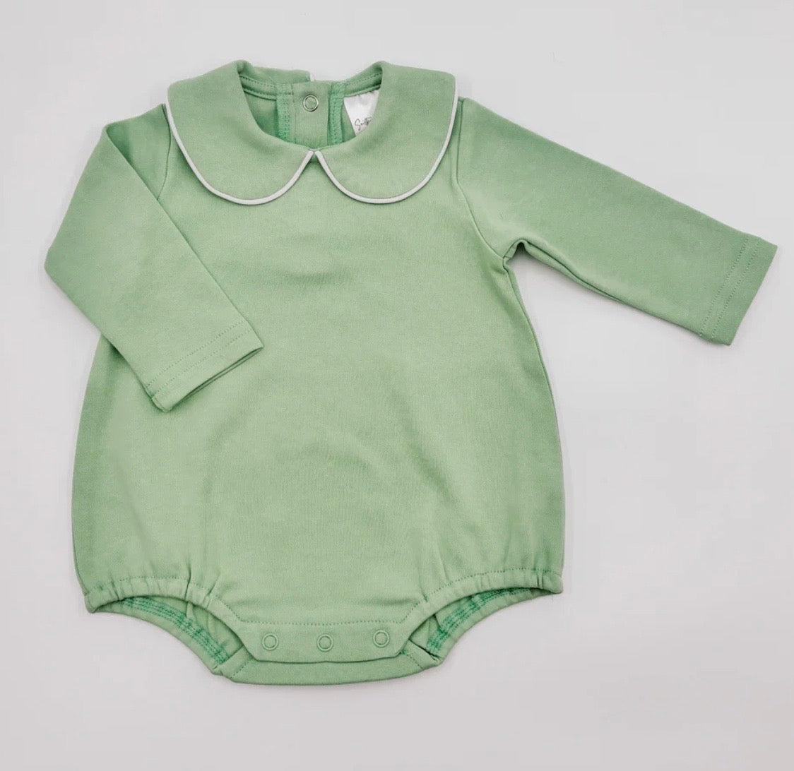 Piping Collared Long Sleeve Bubble