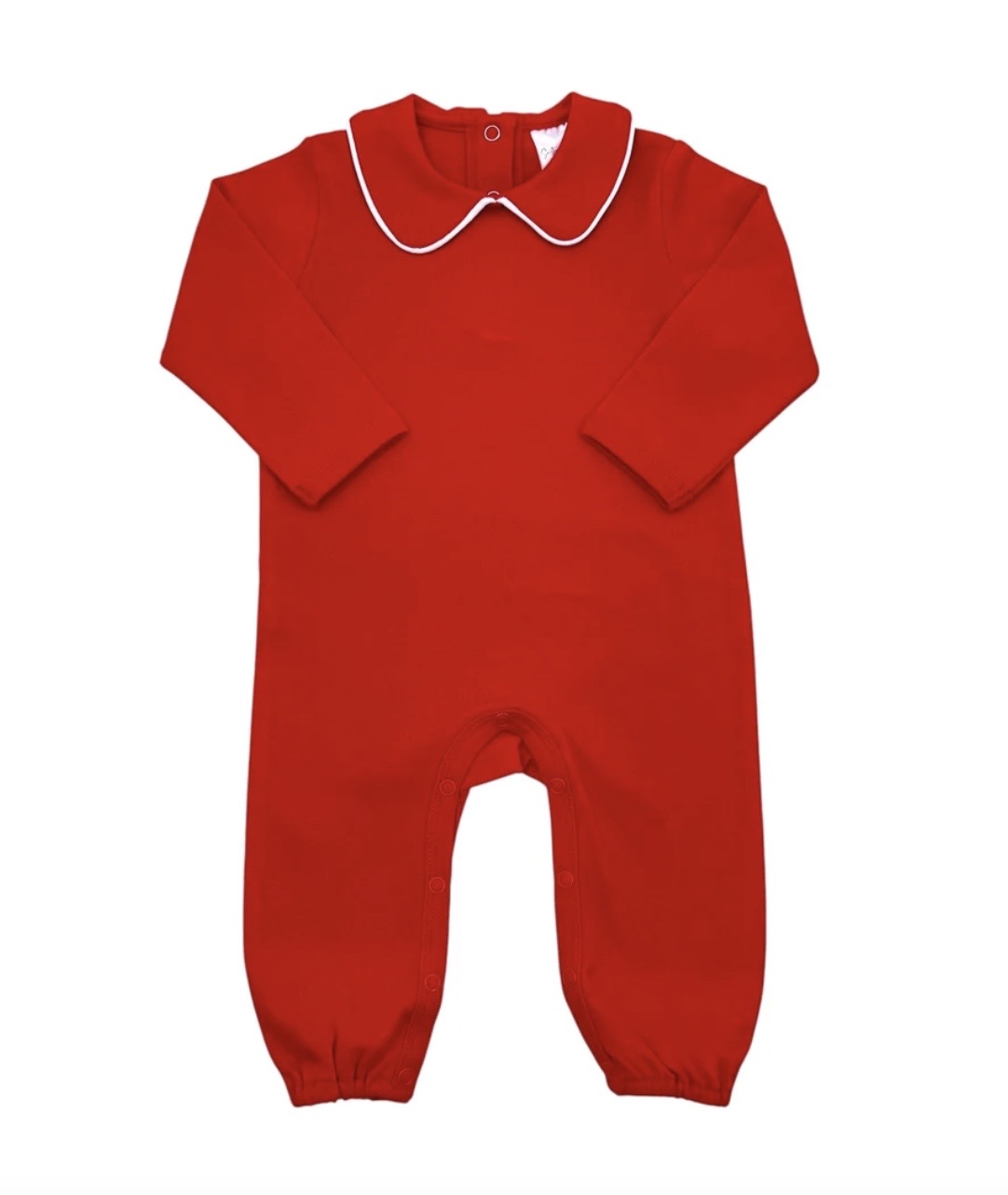 Long Sleeve Piping Collared Romper