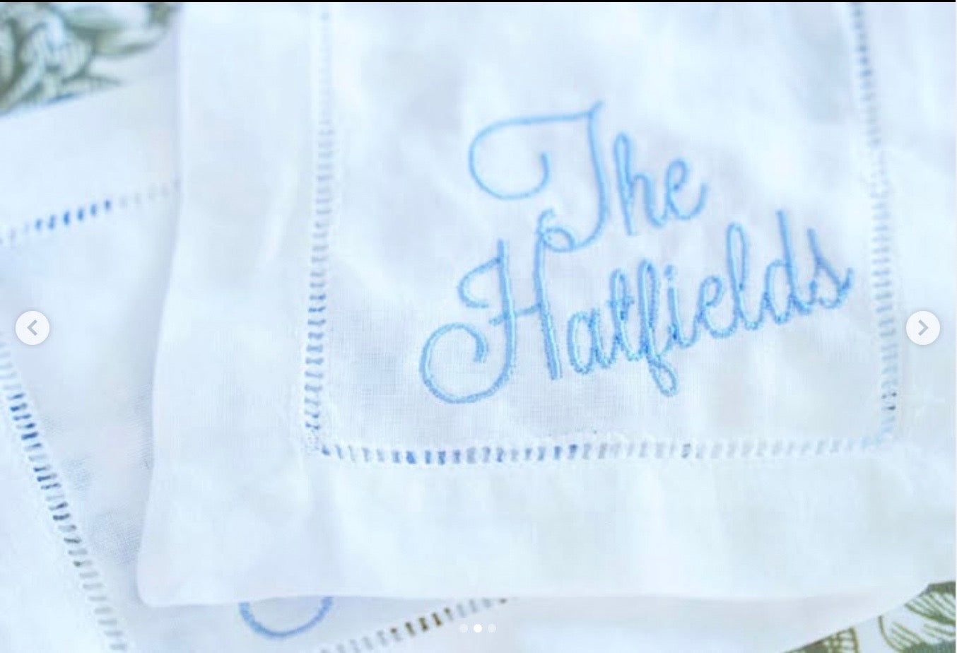 custom embroidered cocktail napkin
oklahoma city
norman
embroidery 
okc